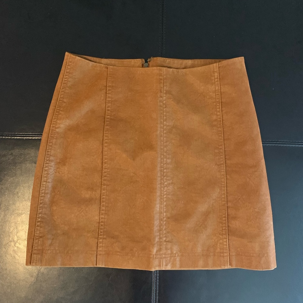 Free People modern femme faux-leather mini skirt